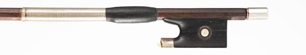 A silver-mounted violin bow, unbranded