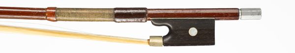 A nickel-mounted violin bow, unbranded