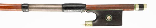 A nickel-mounted violin bow, unbranded