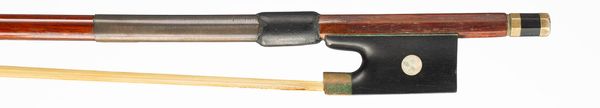 A nickel-mounted violin bow, unbranded