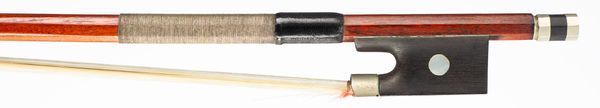 A nickel-mounted violin bow, unbranded