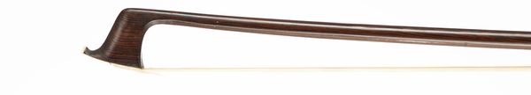 A nickel-mounted violin bow, unbranded