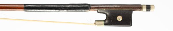 A nickel-mounted violin bow, unbranded