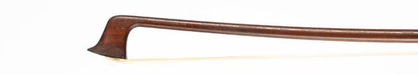 A nickel-mounted violin bow, unbranded