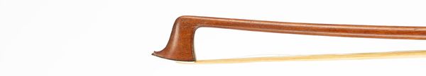 A nickel-mounted violin bow, stamped N. Lambert