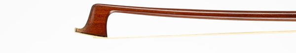 A nickel-mounted violin bow, branded D. Carvalho Brasil