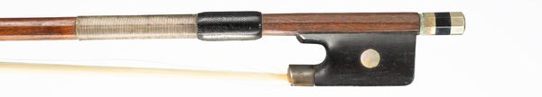 A nickel-mounted cello bow, unbranded