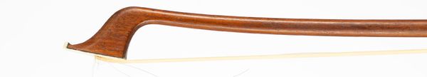 A nickel-mounted cello bow, unbranded