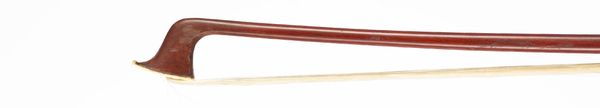 A nickel-mounted violin bow, branded Dodd