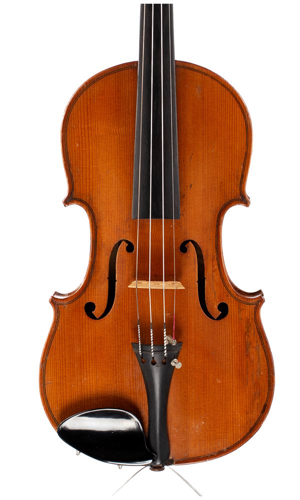 A violin, labelled F. Breton