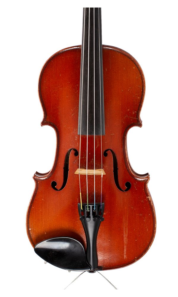 A three-quarter sized violin, unlabelled