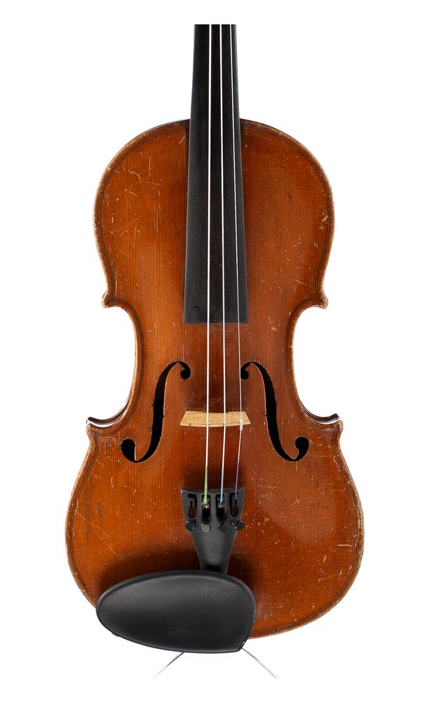 A three-quarter sized violin, unlabelled