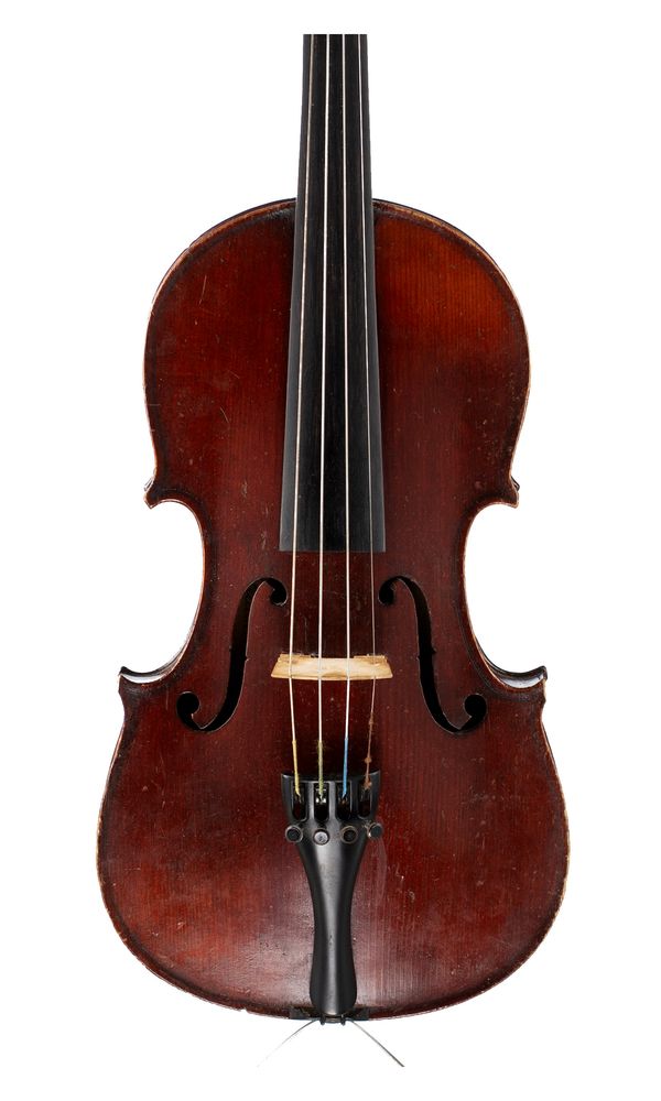 A three-quarter sized violin, labelled William Heller [?}