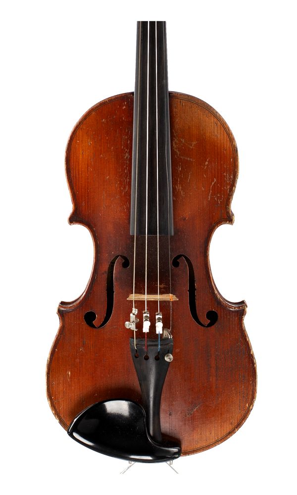 A  three-quarter sized violin, labelled Antonius Stradiuarius