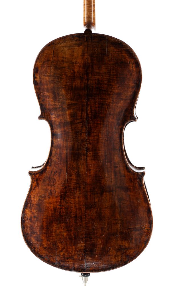 A 7/8 sized cello probably by Raffaele and Antonio Gagliano, Naples, circa 1820 - back