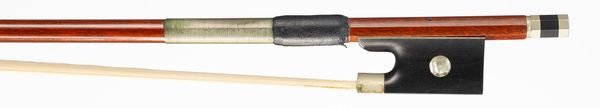 A nickel-mounted violin bow, unbranded