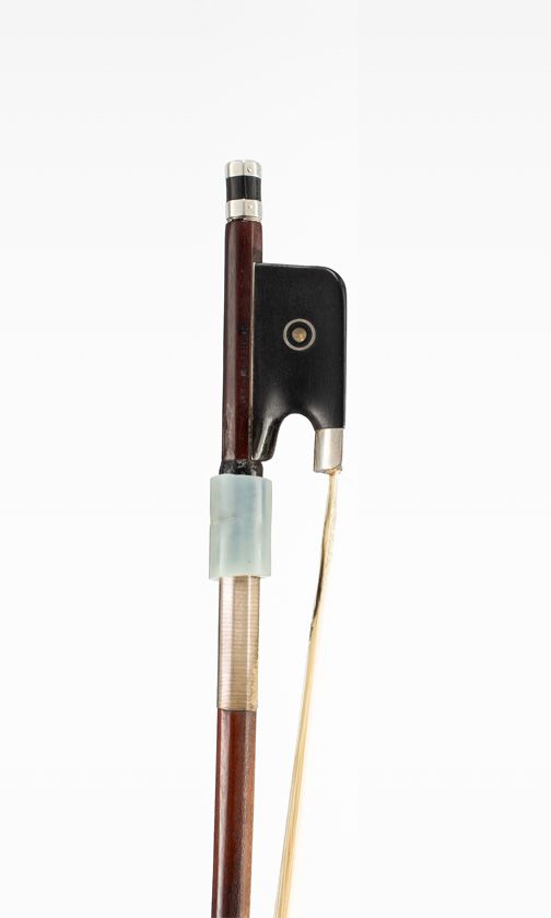 A silver-mounted cello bow