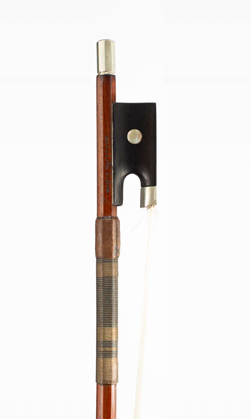 A nickel-mounted violin bow by Jérôme Thibouville-Lamy, Mirecourt, circa 1910