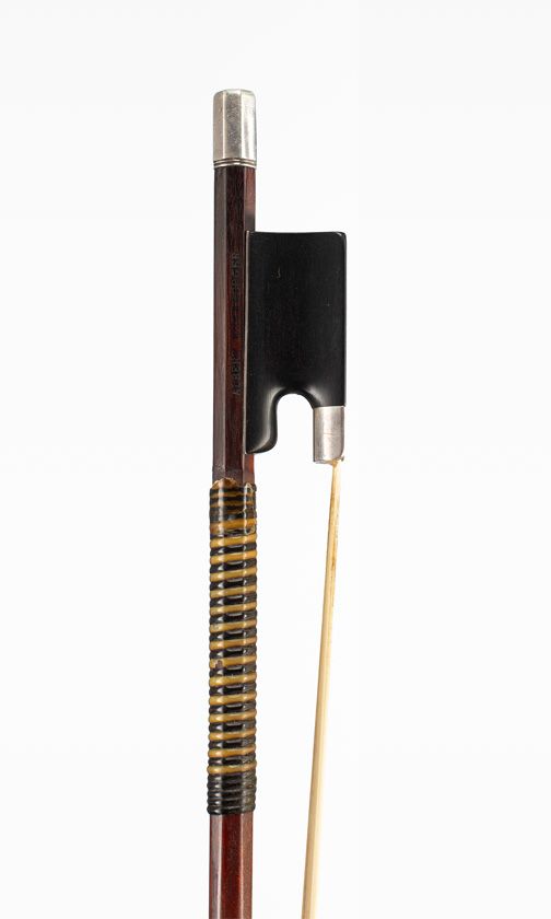 A silver-mounted violin bow by Albert Nürnburger, Germany