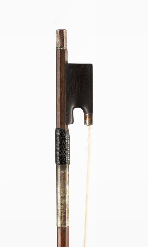 A silver-mounted violin bow by Albert Nürnberger, Germany