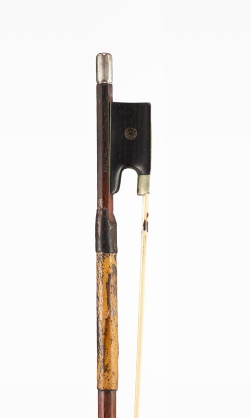 A nickel-mounted violin bow by Meinl, Germany