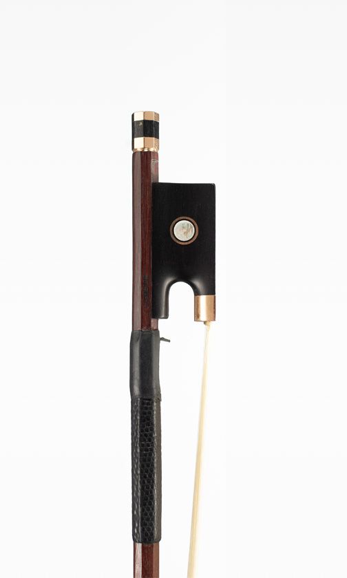 A gold-mounted viola bow by S. E. Bristow