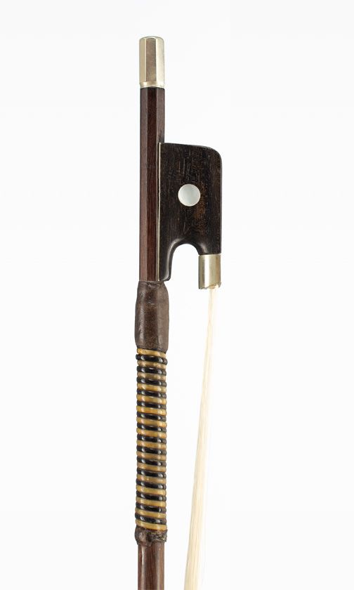 A nickel-mounted violin bow, circa 1900