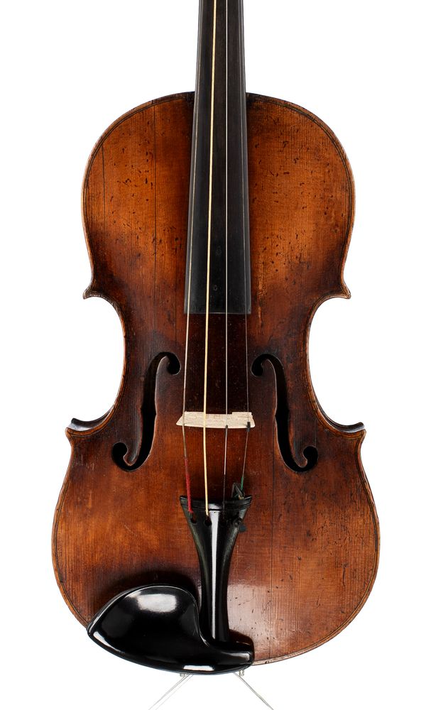 A violin, labelled Joh. Bapt... Schweitzer