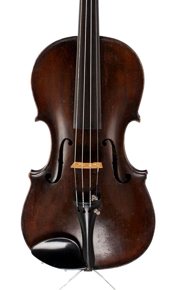 A violin, bearing repairer's label