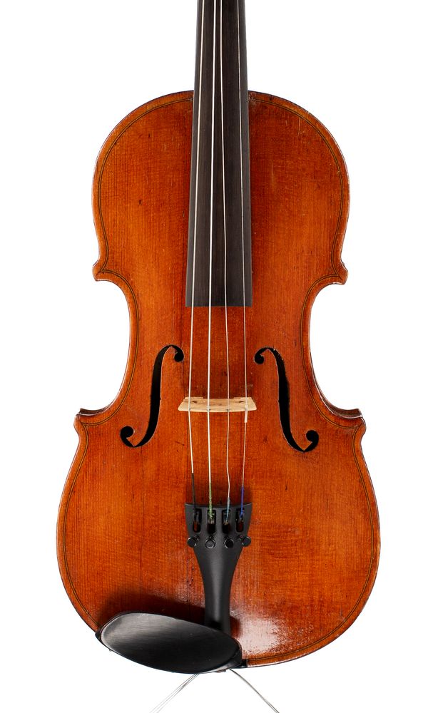 A violin, labelled Watkin Thomas, Swansea, 1900