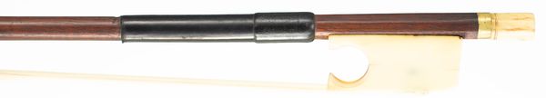 A bone and ivory mounted fruitwood classical cello bow, probably England, circa 1820