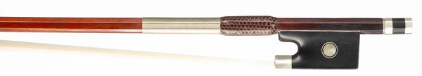 A nickel-mounted violin bow by a member of the Knopf Family, Germany, circa 1900