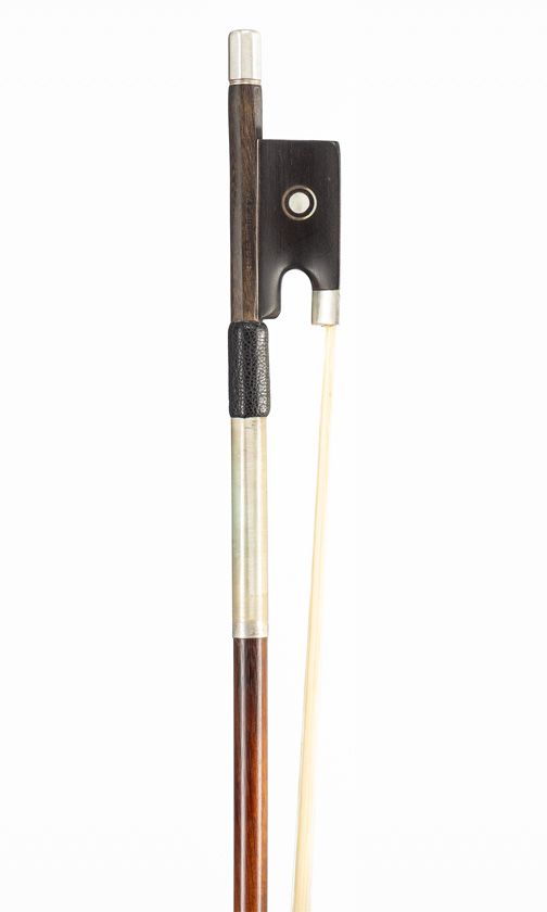 A silver-mounted violin bow by W. E. Hill & Sons, London, circa 1920