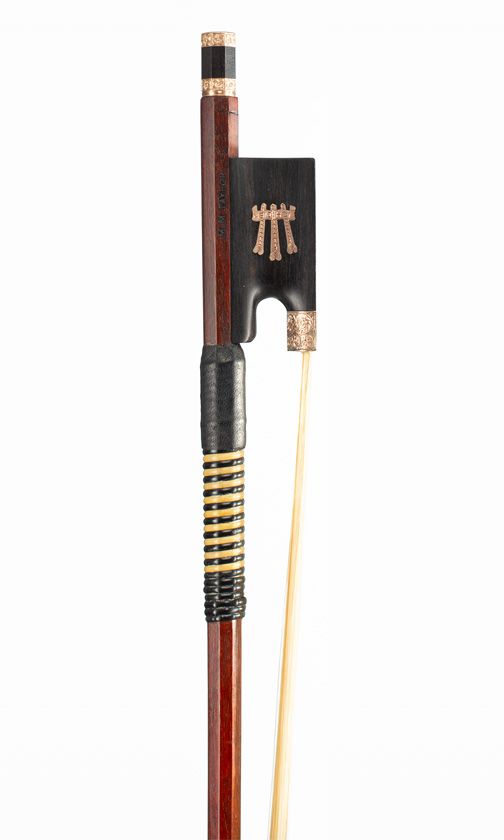A gold-mounted presentation violin bow by Malcolm Taylor, England, 1981