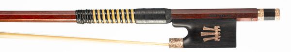 A gold-mounted presentation violin bow by Malcolm Taylor, England, 1981