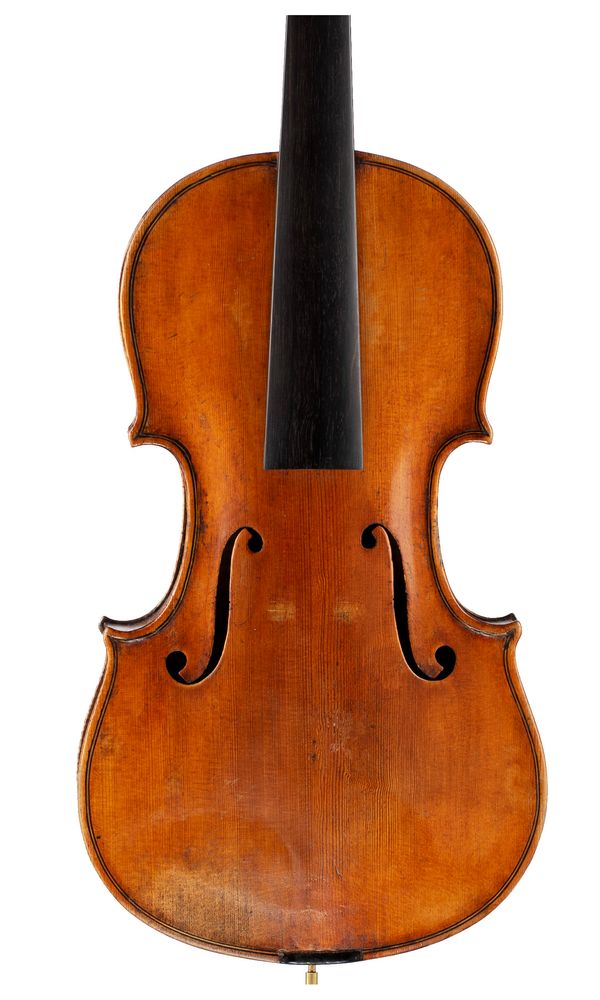 A violin, labelled Rafaele and Antonio Gagliano
