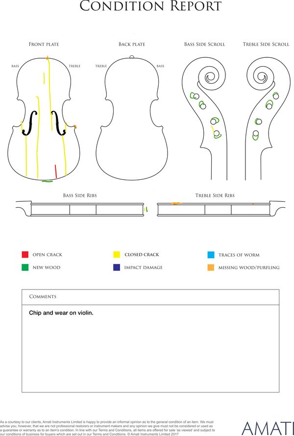 A violin, Germany, 18th Century - condition report