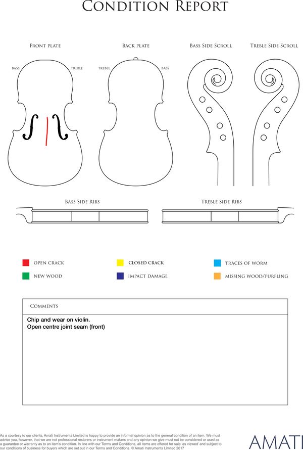 A violin by George Miles, Erith, 1909 - condition report