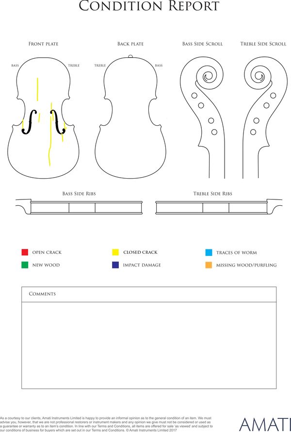 A violin, possibly Low Countries, late 18th Century - condition report