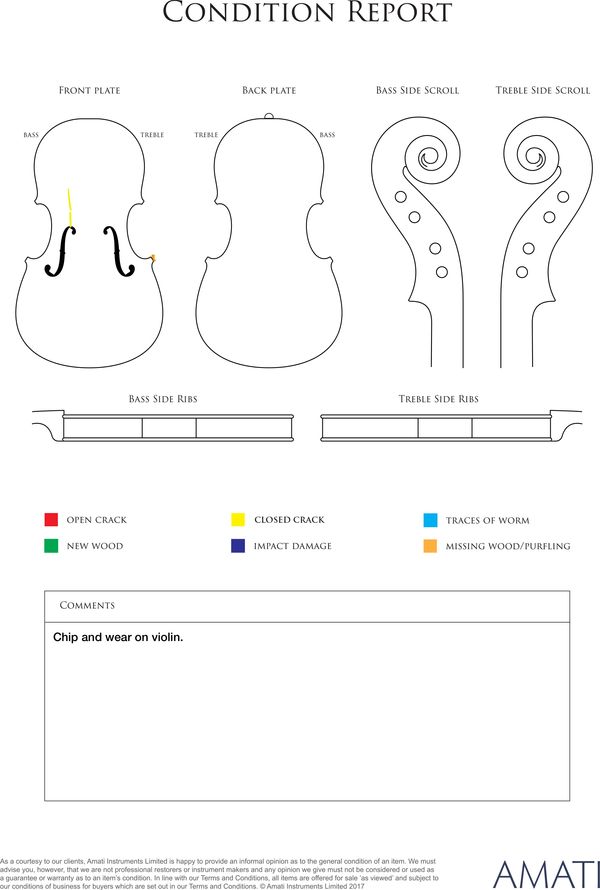 A violin, France, 19th Century - condition report
