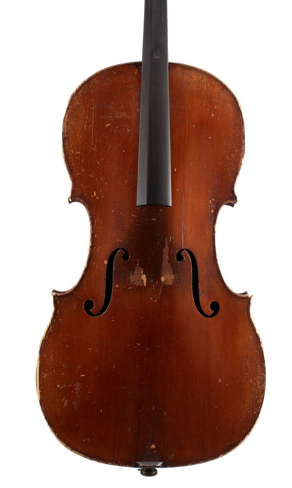 A half-sized cello, unlabelled
