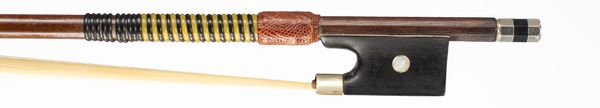 A nickel-mounted violin bow, unbranded