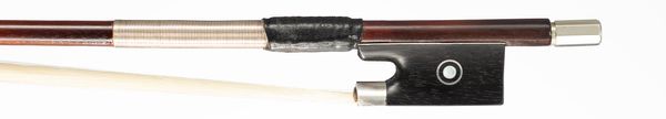 A nickel-mounted violin bow, unbranded