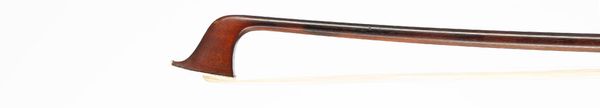 A nickel-mounted violin bow, unbranded