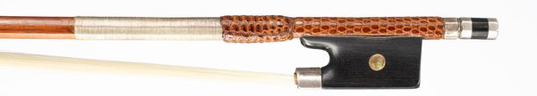 A silver-mounted violin bow, unbranded