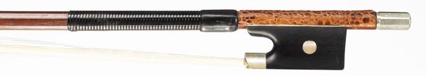 A nickel-mounted violin bow, unbranded