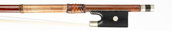 A nickel-mounted violin bow, unbranded
