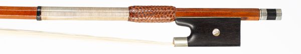 A silver-mounted violin bow, unbranded