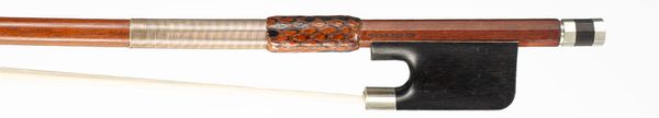 A silver-mounted cello bow, branded JP Bernard Bruxelles