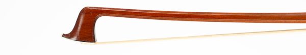 A silver-mounted violin bow, branded A [on underside of stick]